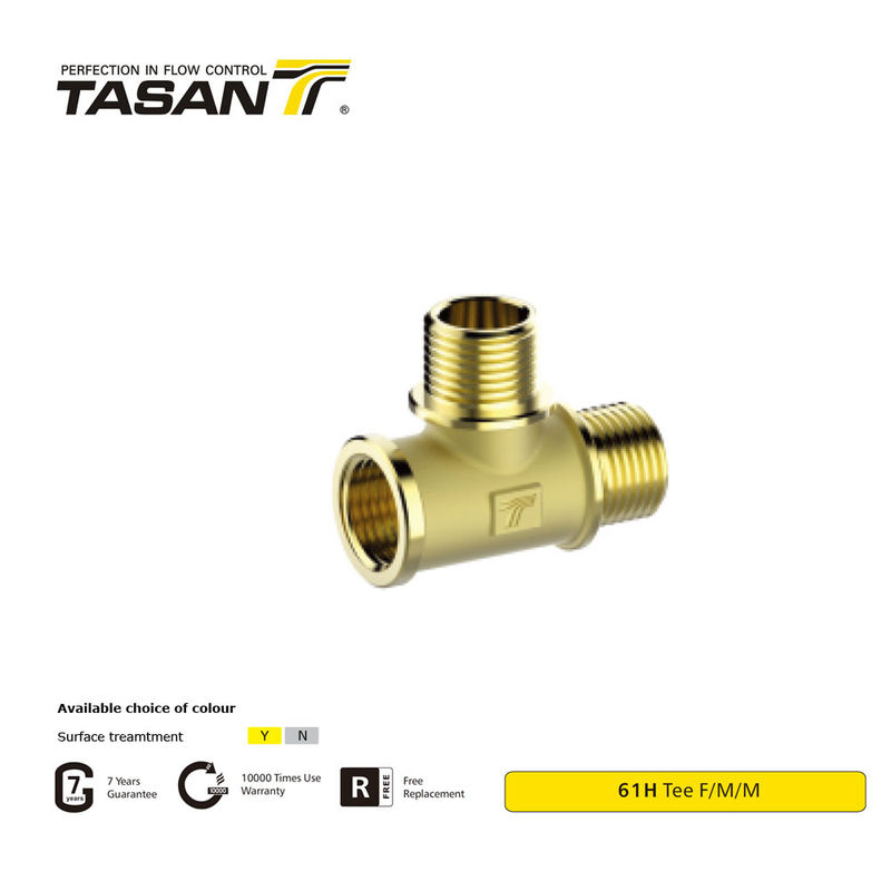 TASAN F/M/M Ορειχάλκινα εξαρτήματα σωλήνων Σύνδεσμος μπλουζών ορείχαλκου με σπειρώματα 8S21 61H
